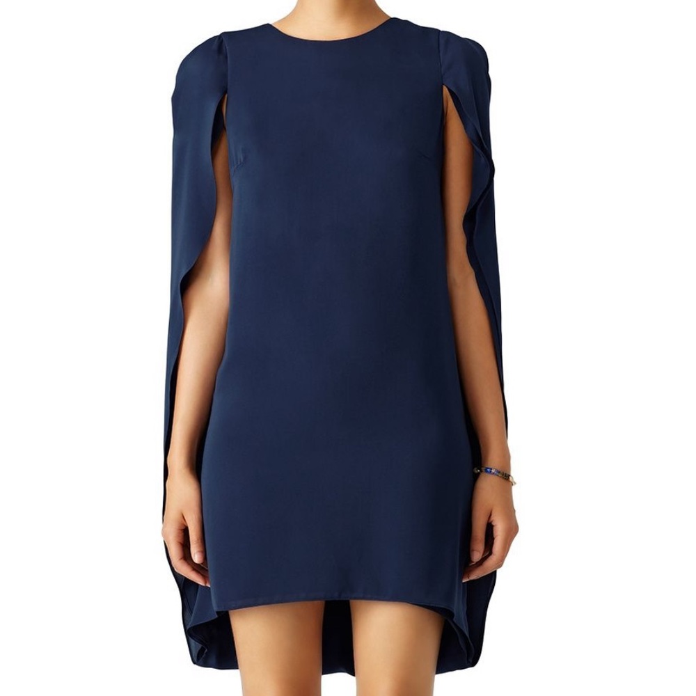 Halston Heritage Navy Cape Dress